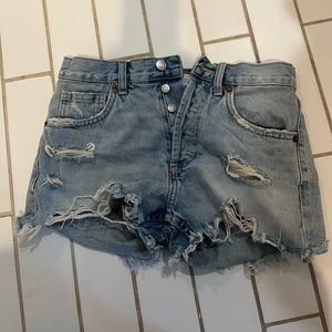 Zara high waisted jean shorts size 2. Lightly worn.